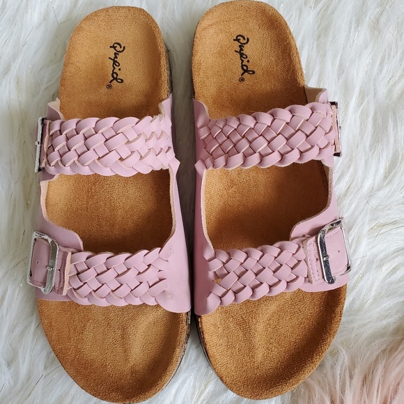 Desert Rose Faux Suede Braided Slides - Picture 3 of 6